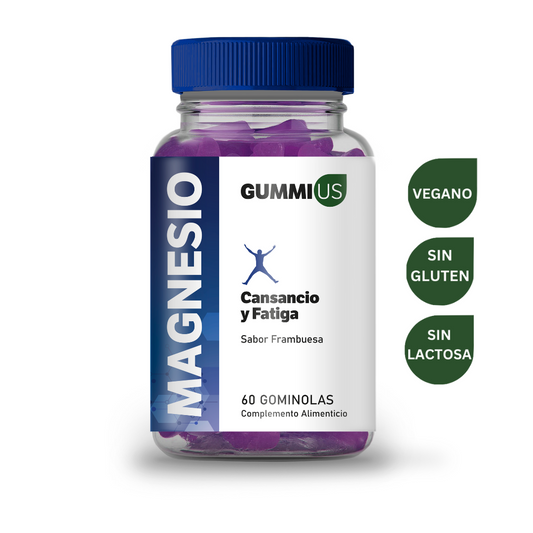 Magnesio - 60 Gummies con Sabor Frambuesa